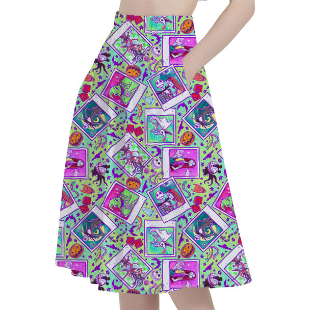 A-Line Pocket Skirt - Picture Perfect Halloween Town