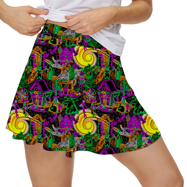 Women's Skort - Neon Halloween Nightmare