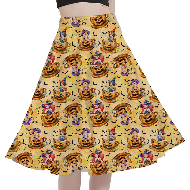 A-Line Pocket Skirt - Halloween Princess Teacups