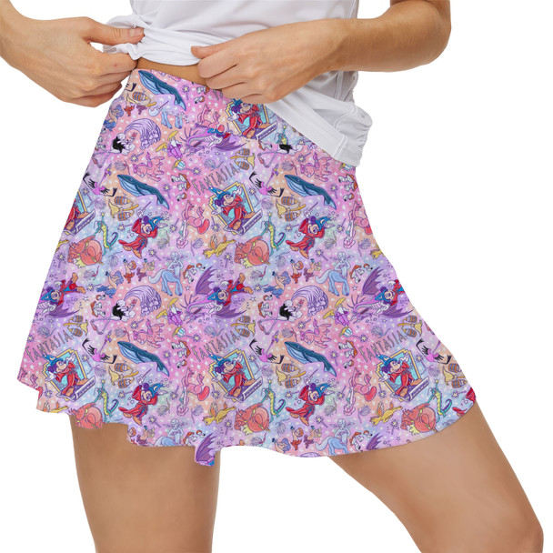 Women's Skort - Sorcerer Mickey and his Fantasia Friends