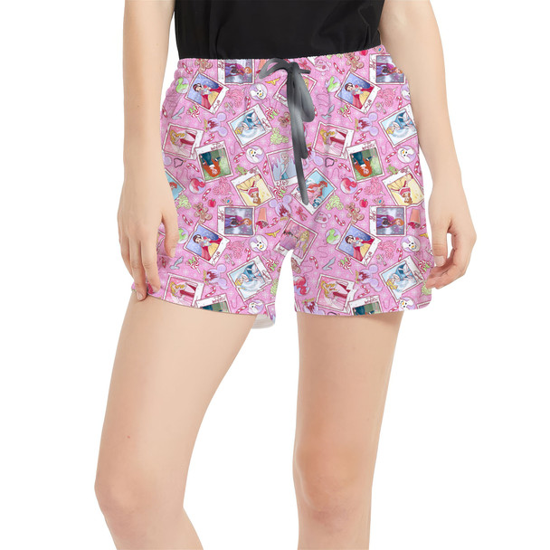 Women's Run Shorts with Pockets - Holiday Winter Princess Christmas Snapshots