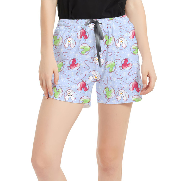 Women's Run Shorts with Pockets - Winter Mouse Balloons