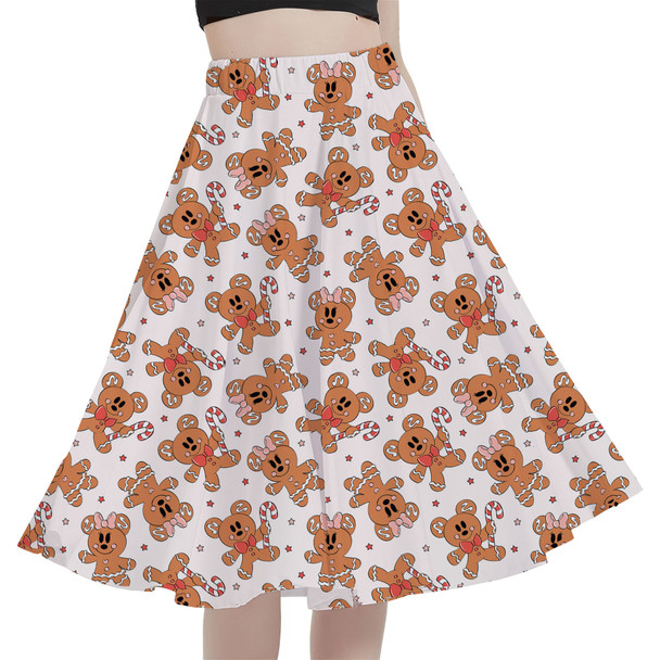A-Line Pocket Skirt - Mouse Gingerbread Cookies