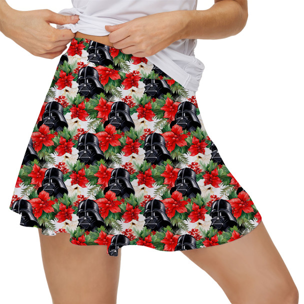 Women's Skort - Vader Holiday Christmas Poinsettias