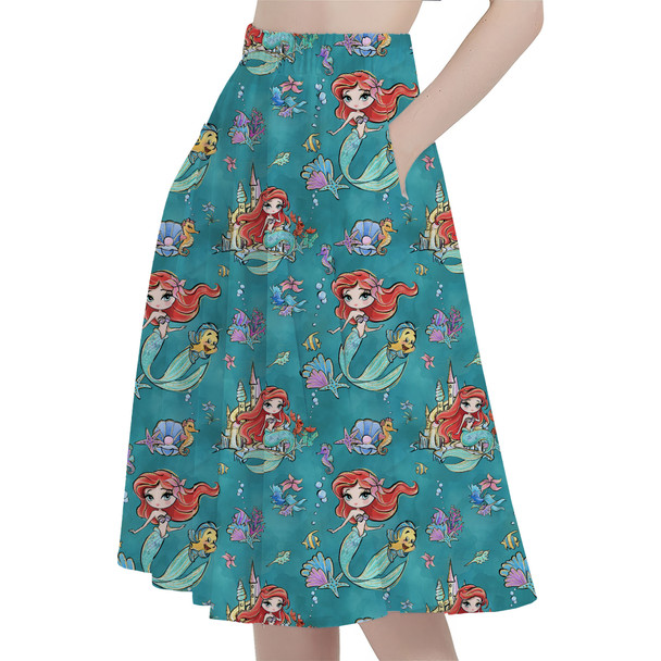 A-Line Pocket Skirt - Whimsical Ariel