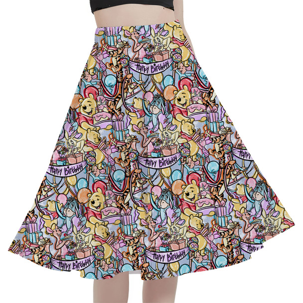 A-Line Pocket Skirt - Pooh Birthday Party
