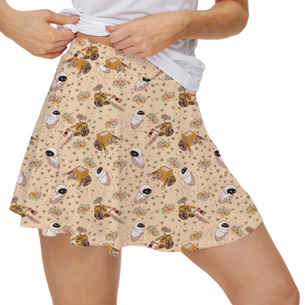 Women's Skort - Floral Wall-E and Eve