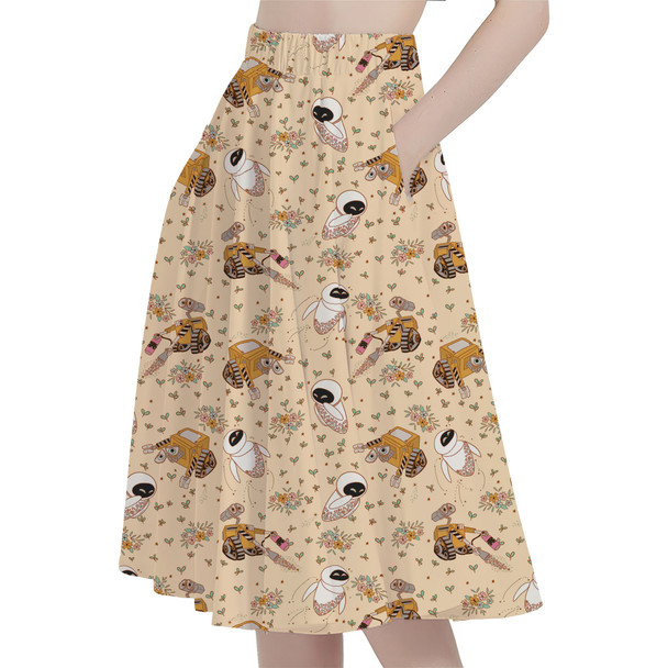 A-Line Pocket Skirt - Floral Wall-E and Eve