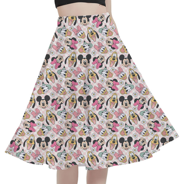 A-Line Pocket Skirt - Spring Mickey and Friends