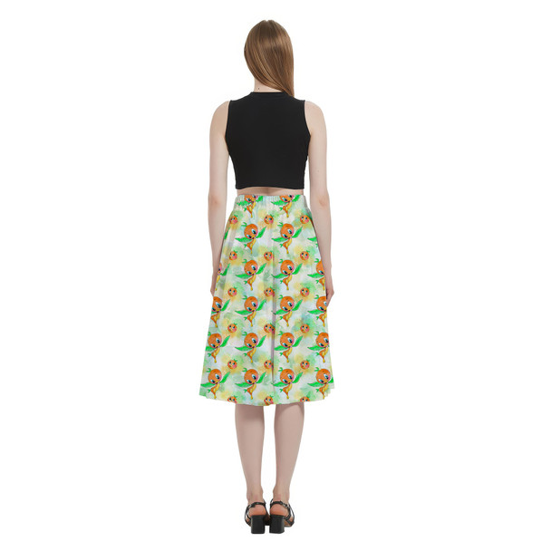 A-Line Pocket Skirt - Think (Orange) Bird Thoughts