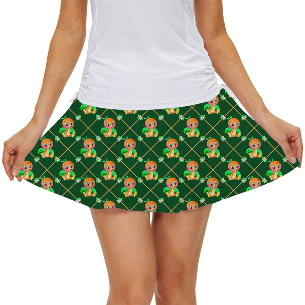 Women's Skort - Geometric Orange Bird