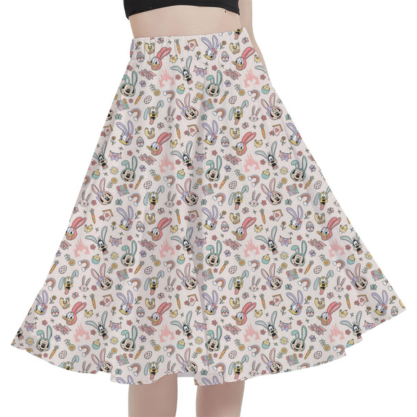A-Line Pocket Skirt - Mickey & Friends Easter Spring Fun