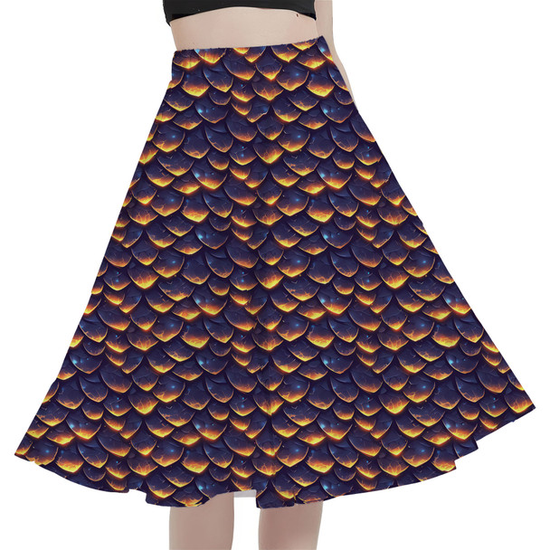 A-Line Pocket Skirt - Animal Print - Dragon