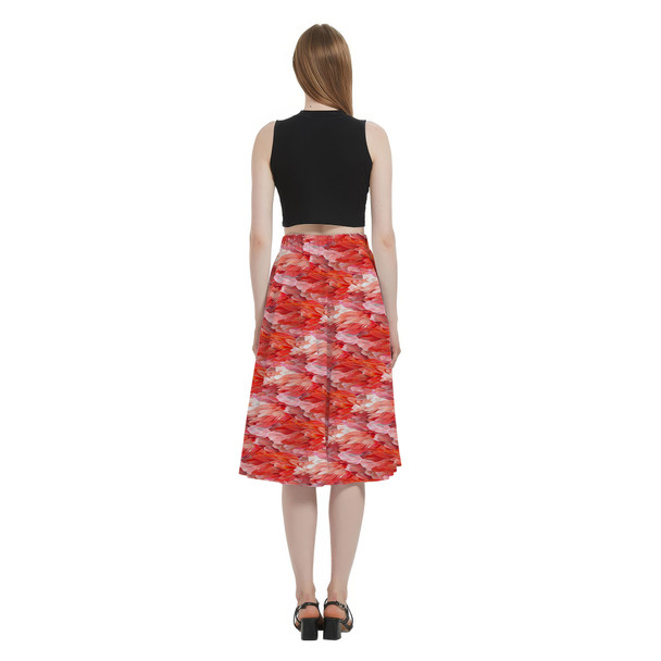 A-Line Pocket Skirt - Animal Print - Flamingo