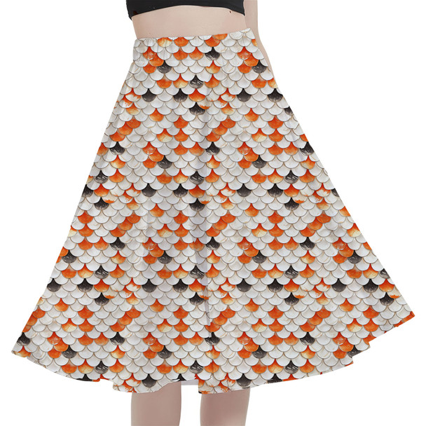A-Line Pocket Skirt - Animal Print - Koi Fish
