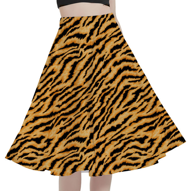A-Line Pocket Skirt - Animal Print - Tiger