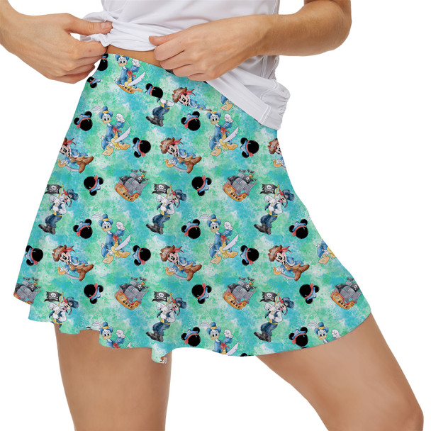 Women's Skort - Mickey Donald Goofy Pirate Crew