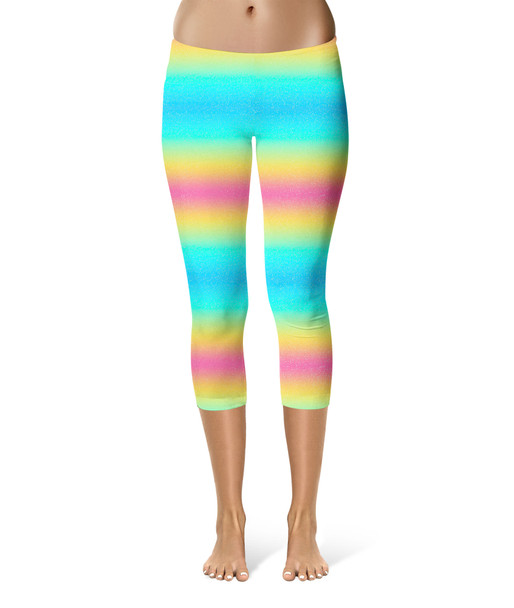 Sport Capri Leggings - Rainbow Ombre