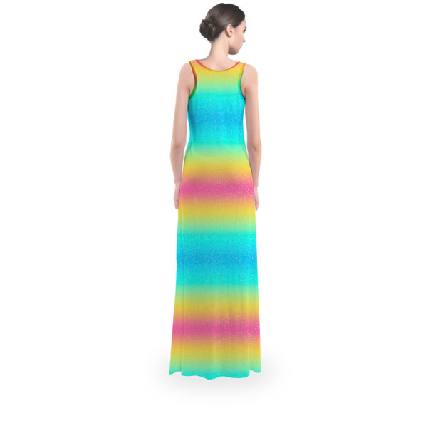 Flared Maxi Dress - Rainbow Ombre