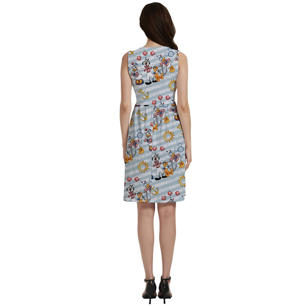 Button Front Pocket Dress - Cruise Set Sail with Goofy & Friends