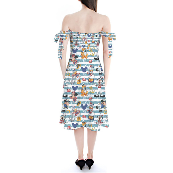 Strapless Bardot Midi Dress - Cruise with Mickey & Friends