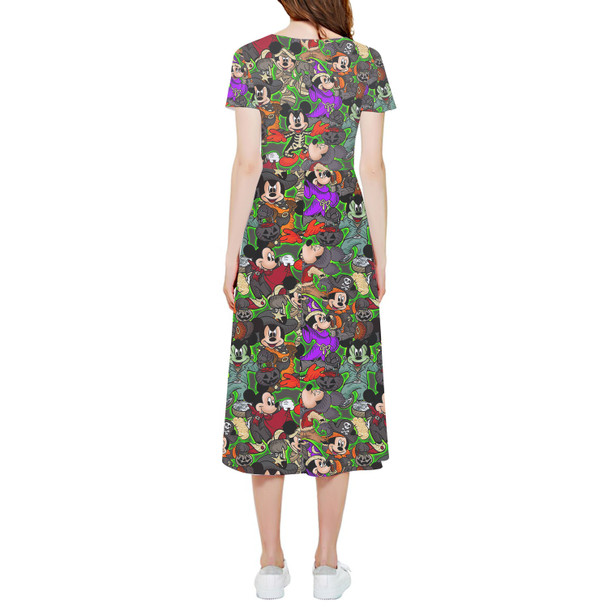 High Low Midi Dress - Mickey Mouse Halloween Mashup