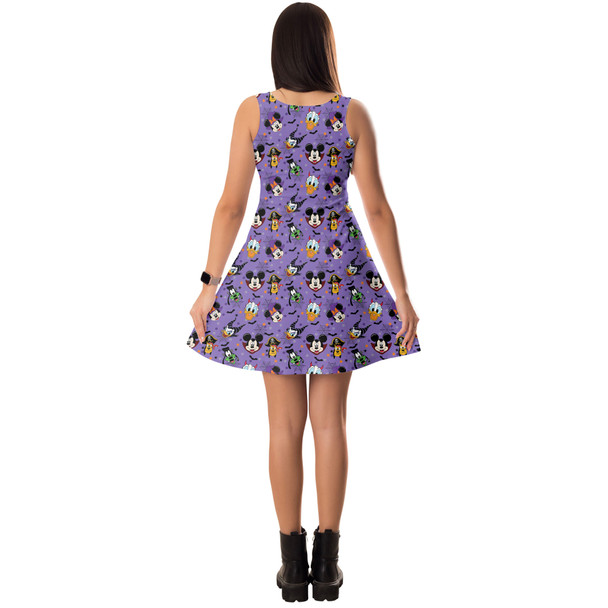 Sleeveless Flared Dress - Mickey & Friends Halloween Heads