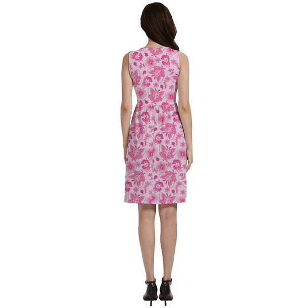 Button Front Pocket Dress - Pink Mushroom Moths