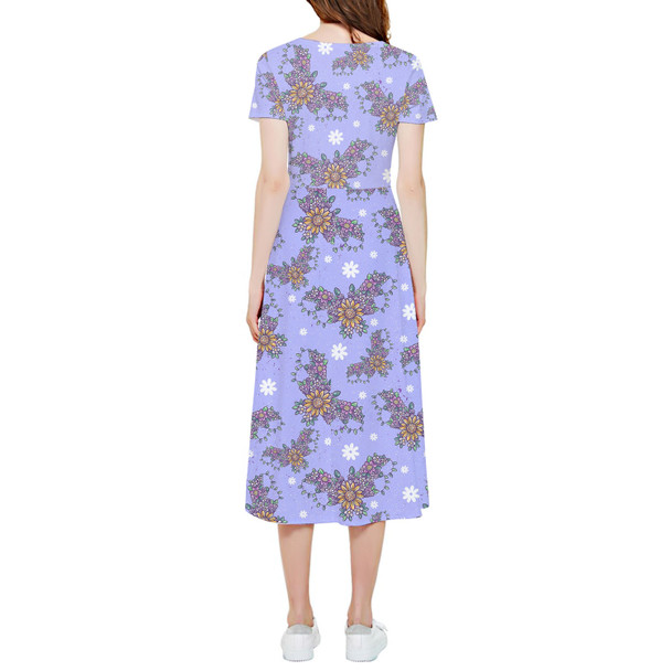 High Low Midi Dress - Blooming Bats