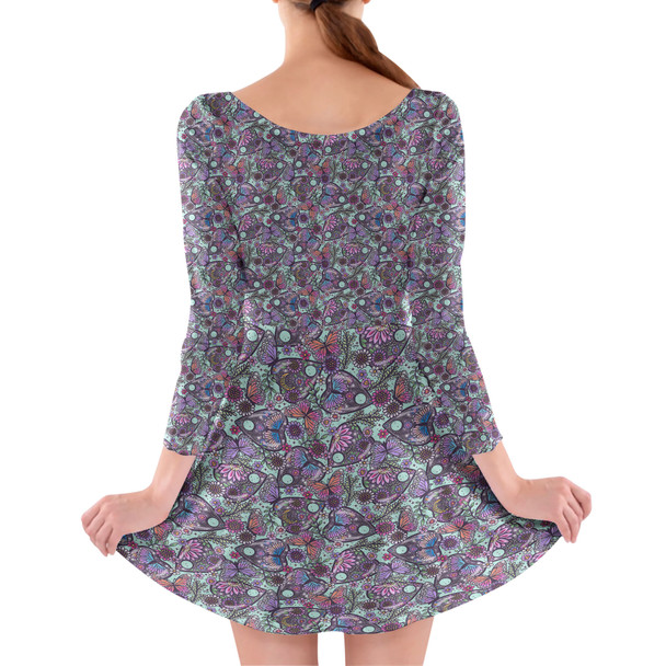 Longsleeve Skater Dress - Butterfly Planchettes