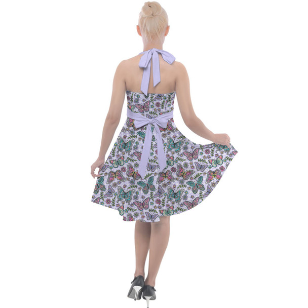 Halter Vintage Style Dress - Butterfly Magic