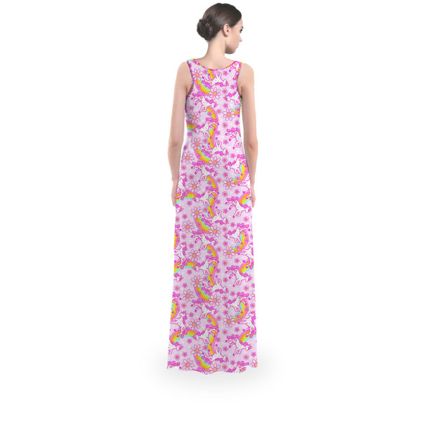 Flared Maxi Dress - Unicorn Rainbows