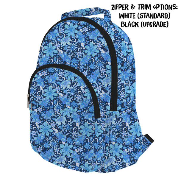 Pocket Backpack - Blue Crystal Moths