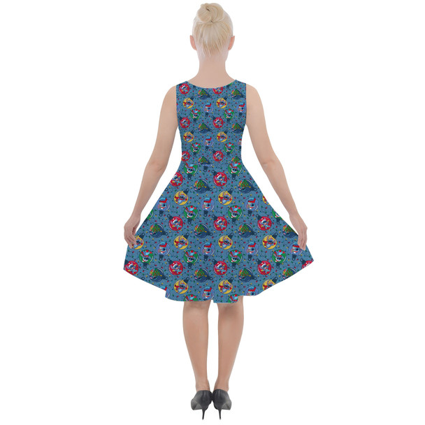 Skater Dress with Pockets - Stitch Christmas Baubles