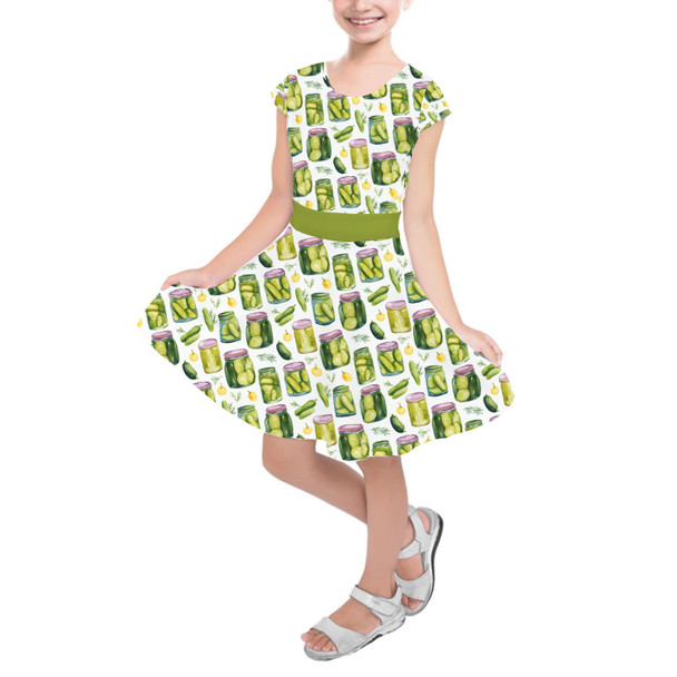 Girls Short Sleeve Skater Dress - Perfect Pickle Jars