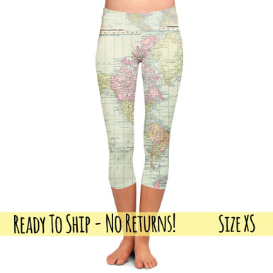 Yoga Waist Capri Leggings - Adult XS / Girl's 8-10 - Sisu The Dragon -  Disney Raya Inspired - READY TO SHIP - Rainbow Rules