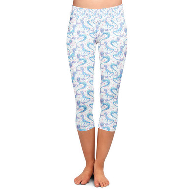 Yoga Waist Capri Leggings - Adult XS / Girl's 8-10 - Galaxy Far Away -  READY TO SHIP - Rainbow Rules