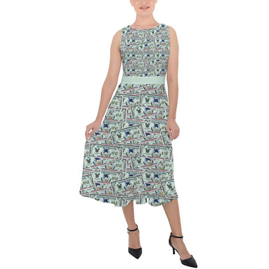 Belted Chiffon Midi Dress - Scrooge Disney Dollars - Rainbow Rules