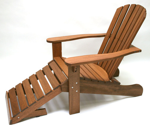 Patio Seating - Eucalyptus Adirondack Chair With Ottoman