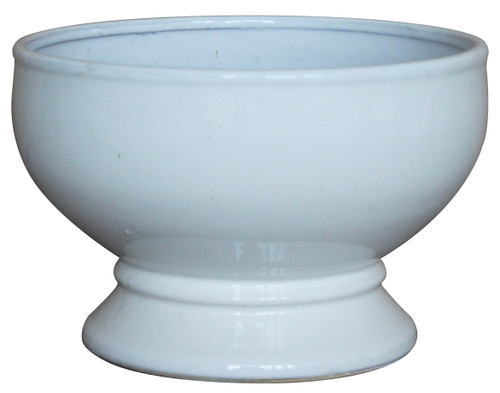 Glazed Ceramic Clara Low Urn White