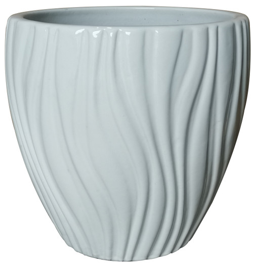 Glazed Ceramic Kona Planter White - 12 inch
