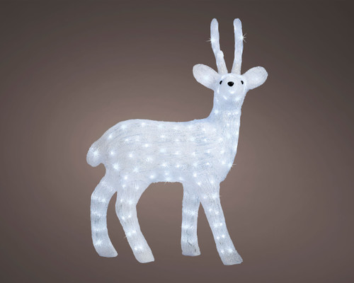 Led Acrylic Standing Deer Looking Right 38" - 180 Led Lights