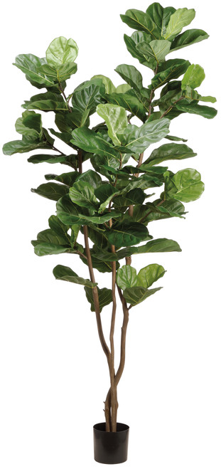 Faux Fiddle Leaf Tree in Plastic Pot Green - 90.5 inch