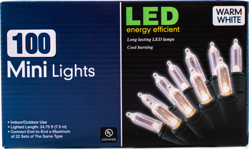 LED Christmas Lights Mini 100 Light - Warm White