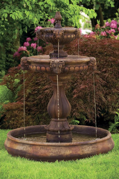 Classic Lion Head Fountain with Pool 70 inch