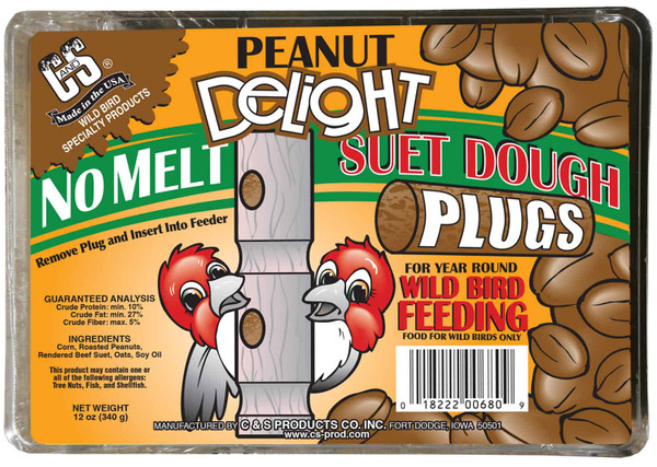 Peanut Delight No Melt Suet Dough Plugs - 12 oz