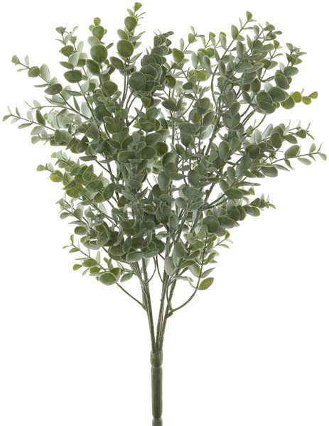 Faux Eucalyptus Leaf Bush Green - 18 inch