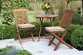 Patio Dining - Square Eucalyptus Bistro Set With Cushions