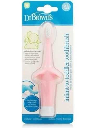 Cepillo dental Dr. Brown's elefante rosa 0-3 años