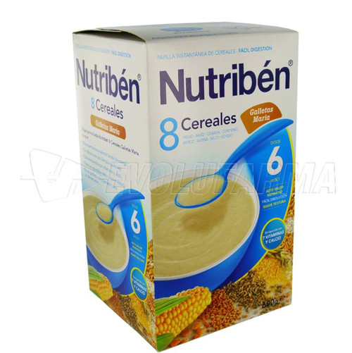 Nutriben 8 cereales galletas maría. envase 600 g.